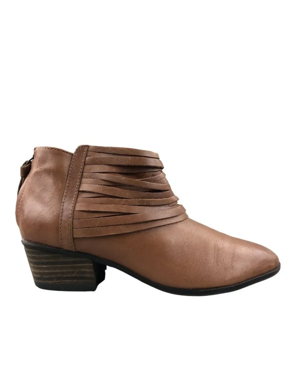 Clarks Womens Size 6M Collection Spye Celeste Brown Leather Back Zip Ankle Boots